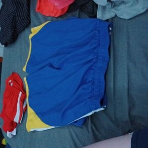 blue and yellow gym shorts